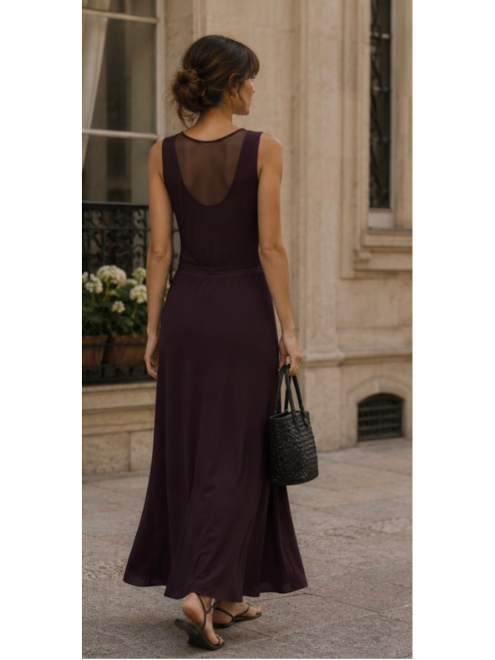 Akris Punto Burgundy Maxi Dress Size 8 NWT - Picture 2 of 9